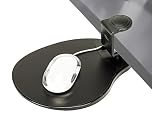 MAX SMART Clamp on Mouse Platform, Clip on Mouse Pad Rotating 360, Ergonomic Mouse Tray Attachment, Office Mouse Pad, Slide Out Mouse Tray for Home, Office to Save Space (Black)