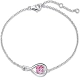 Agvana トルマリン ブレスレット レディース 10月 誕生石 しずくモチーフ ホワイトデー お返し シルバー925 誕生日 母の日 プレゼント 綺麗なBOX付き(10月トルマリン)