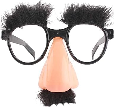 Wpppan Black Halloween Glasses Funny Disguise Glasses, for Funny Nose Eyebrows Mustache Eyewear Cosplay Halloween Party Decoration Costume Photo Prop Party Headwear,Eyewear and Accessories