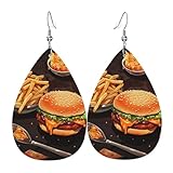 Pendientes De Piel Bebida De Hamburguesa De Muslo De Pollo Elegancia Pendientes De Cuero En Forma De Lágrima Diversión Aretes Para Bodas Decoración Vida Cotidiana
