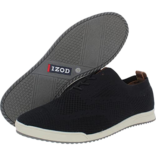 Izod Mens Breeze Knit Casual And Fashion Sneakers Black 10.5 Medium (B,M) #TOP3