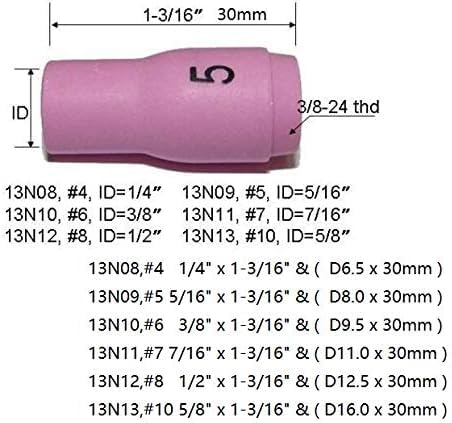 Image of RIVERWELD TIG Torch Ceramic Cup 13N08 13N09 13N10 13N11 13N12 13N13 kit 6pc