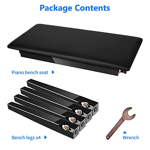 Neewer® Wooden Duet Piano Bench With Padded Leather Cushion For Deluxe Comfort And Bulid-In Flip-Top Seat Extra Storage Compartment For Music Books And Other Accessories, Black #TOP3