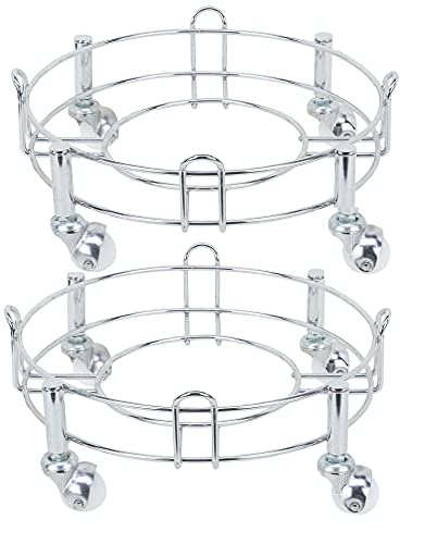 Image of Heavy Stainless Steel Gas Cylinder Trolley with Wheel | Gas Trolly | Lpg Cylinder Stand | Gas Trolly Wheel |Cylinder Trolley with Wheels | Gas Cylinder Trolley (White, 2)