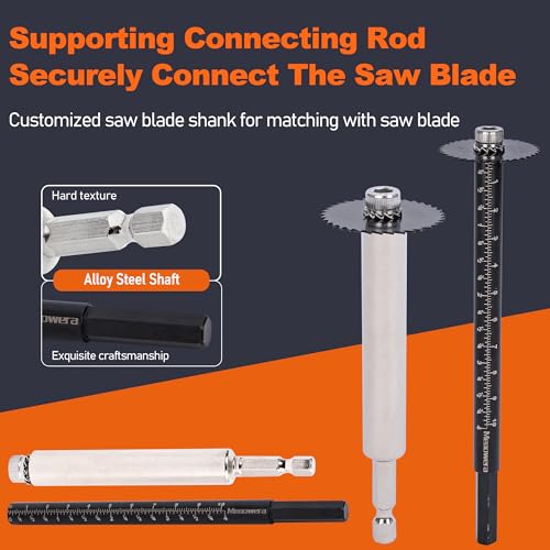 Image of PVC Pipe Internal Cutter Set - 360 Rotating Cutter, adjustable depth gauge, 5 HSS Saw Blades & Hex Key Shaftand 2 mandrels, portable PVC /ABS pipe cutter forinternal cutting Black, 4 Inch)