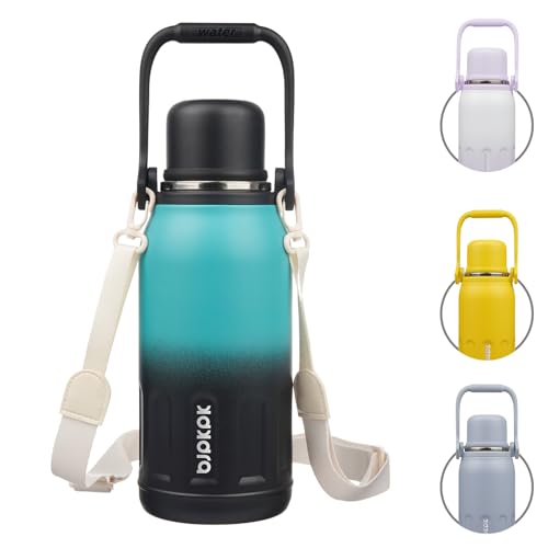 Image of BJPKPK Stainless Steel Insulated Bottle with Handle & Strap, 40oz