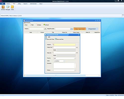 EMR Electronic Medical Record (EMR) Software and Practice Management Software Suite, E-PracticeSoft Professional, Patient Scheduling, Medical Billing All in One, Multiuser, Win PCs Only