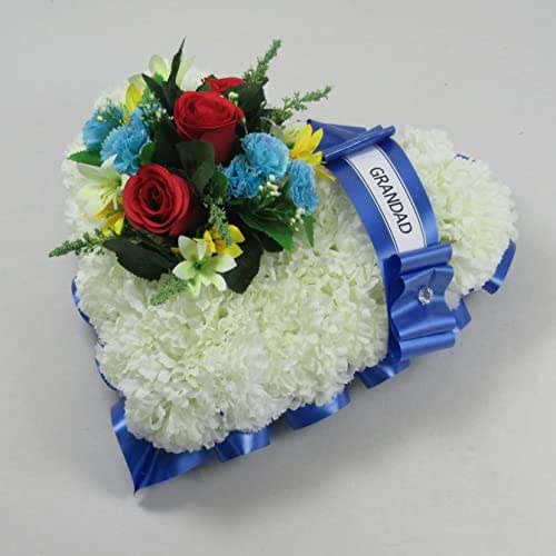 Customisable Artificial Flowers Wreath for Funeral or Grave Heart