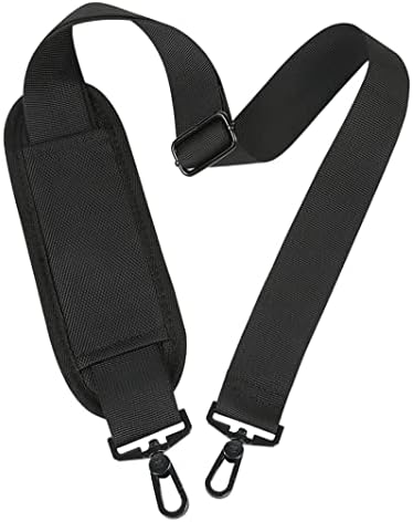 Shoulder Strap, 52″ Universal Replacement Laptop Shoulder Strap Luggage Duffel Bag Strap Adjustable Comfortable Belt with Metal Hooks for Briefcase Computer Messenger Bag Laptop Notebook Case, Black