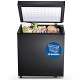 Electactic Chest Freezer 1.8 Cubic Feet Compact Freezer with 2 Removable Baskets, Free Standing Top open Door Deep Freezer, Adjustable Temperature for Home Dorm, Bar, Basement, Kitchen