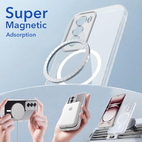 Image of Jkobi Lifetime Anti-Yellow MagSafe Compatible Clear Back Cover Case for Oppo Reno12 5G | Oppo Reno 12 5G (Sleek Hard Crystal | Shockproof and Camera Protection)
