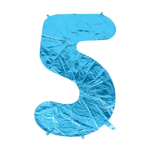Healifty Palloncino Numero Gonfiabile in Pellicola di Alluminio Blu per Decorazioni Feste Compleanno Matrimonio Atmosfera Festiva