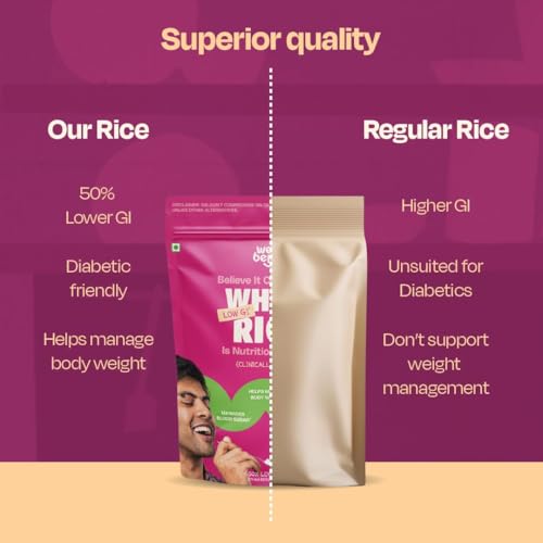 Image of Welly Belly Low GI White Rice 850g | 50% Lower Glycemic Index | Source of Protein & Fiber | Ideal Choice for Weight Management | Naturally Sourced | PCOS & Diabetic Friendly Chawal | Pack of 4