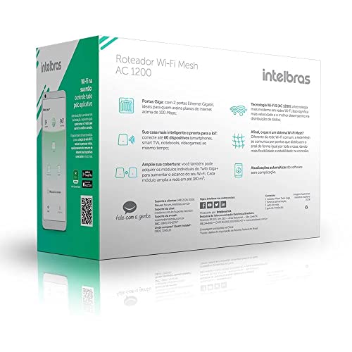 Roteador Wi-Fi Mesh Intelbras Twibi Giga+ Branco