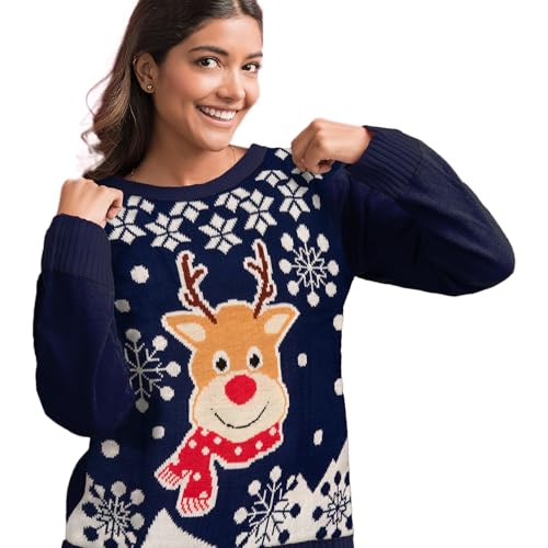 United Labels Weihnachtspullover Rentiere, Ugly Sweater für Damen,...
