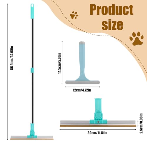 Image of Carpet Rake for Pet Hair Removal, 54 inch Adjustable Long Handle ad 180 Rotatable Head Pet Hair Removal Tool Kit Dog Cat Carpet Rake Scraper Brush for Rugs, Curtains, Carpets, Beds, Furniture