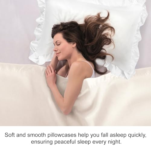 Ruffle Pillow Cases 2 PCS White, Elegant Victorian Ruffle Bedding Pillowcovers with Frilly Trim, Decorative Pillow Shams for Girls Bedroom - Cosy Home Interiors Ruffle Pillow Cases 2 PCS White, Elegant Victorian Ruffle Bedding Pillowcovers with Frilly Trim, Decorative Pillow Shams for Girls Bedroom - Image 7