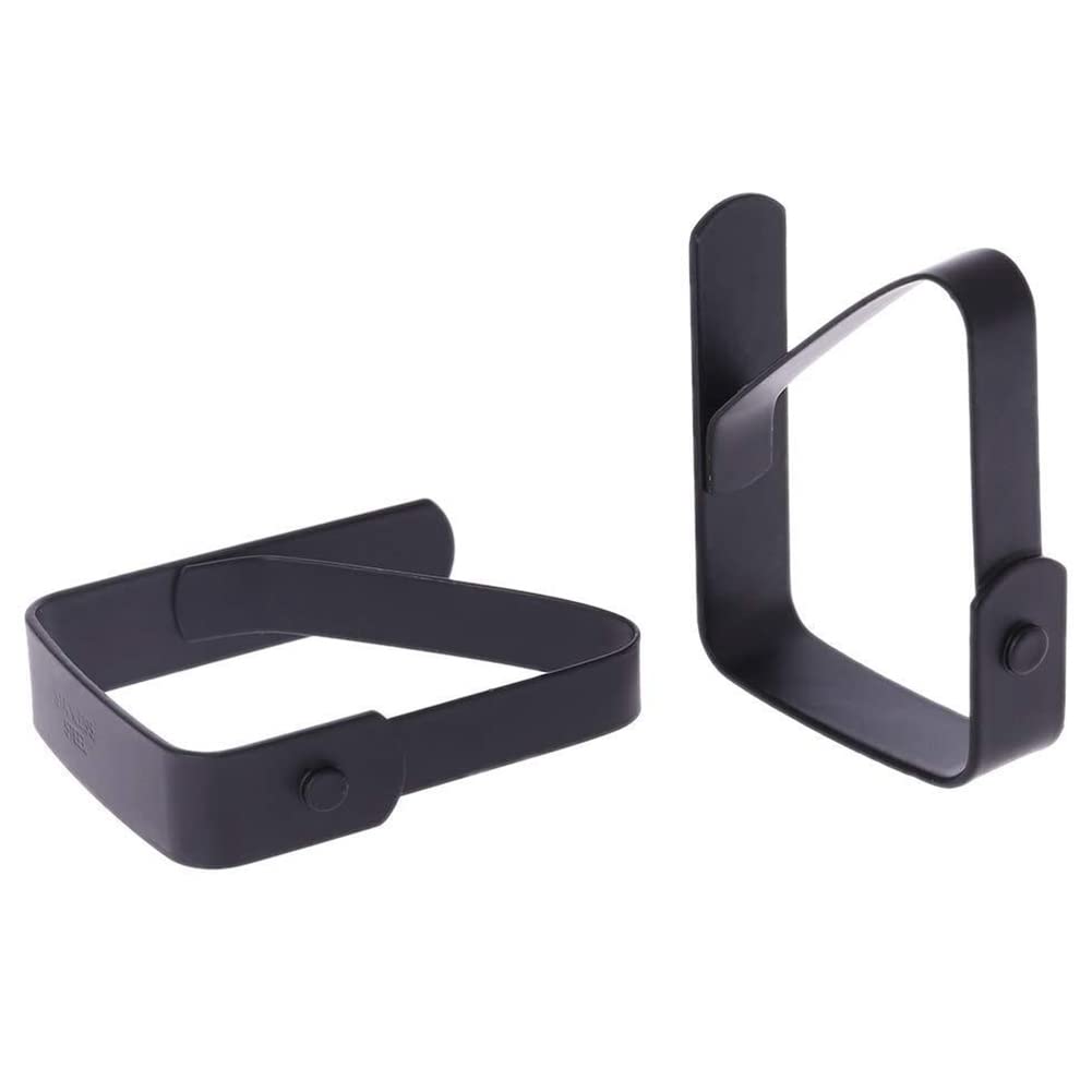 Lot De 4 Pinces à Nappe Noires En Acier Inoxydable – Fixation Antidérapante Pour Table Intérieur & Extérieur – 5×4 Cm