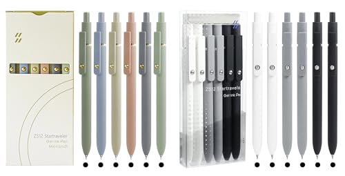 UIXJODO 12 bolígrafos de gel tinta negra 0.5mm
