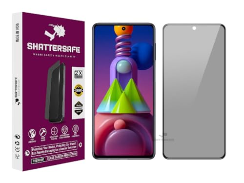 Image of Anti-Spy Privacy Tempered Glass Compatible For Samsung Galaxy M51 / F62 / M62 / M52 / M53 5G [Pack of 1]. Anti-Scratch, Edge-to-Edge Protection With Easy Installation Kit.