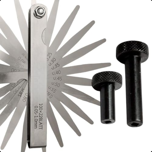 Calibrador de Folga para Válvulas com 22 Lâminas – Regulagem Curto e Longo para Carros e Motos