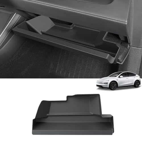 LUCKEASY Glove Organizer for Tesla Model Y Juniper 2025 2026 Glove Box Storage Box Tray Organizer Accessories TPE Storage Tray Black