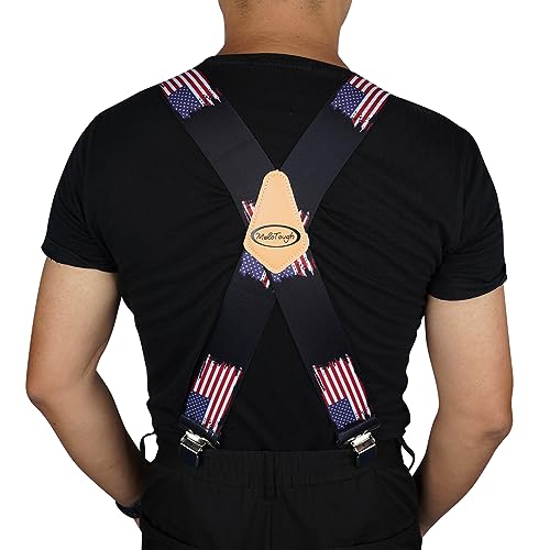 Image of MELOTOUGH Men's Suspenders w /Clip Heavy Duty suspenders for men Big and Tall Work suspenders for Jeans