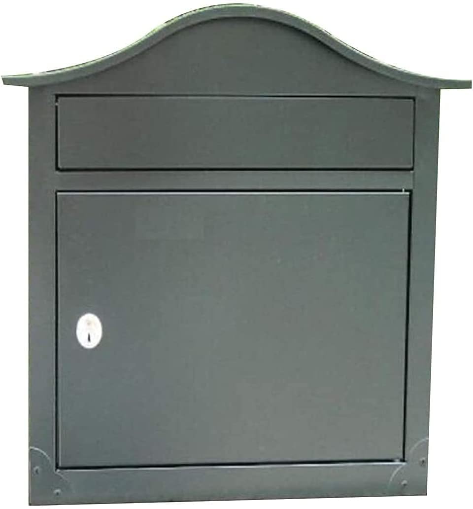 FSunKoFu Suggestion Box Comment Collection Box Lockable Letter Box Wall Mount Mailbox Galvanized Steel Waterproof Design PostboxLetterbox Parcel Box Drop Box (Color : Black)
