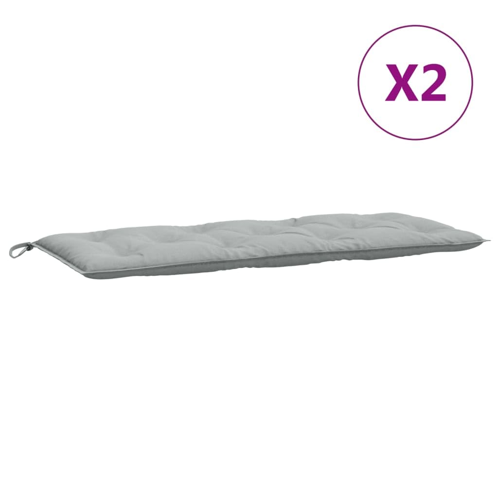 vidaXL Gartenbank-Auflagen 2 STK. Melange Hellgrau 120x50x7 cm Stoff