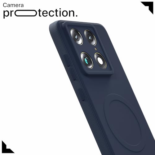 Image of Pikkme Back Cover for Motorola Moto Signature 5G Soft Matte Silicone Mag-Safe Design (Mag-Safe Not Support) Camera Protection | Slim Fit Bumper Cover (Blue)