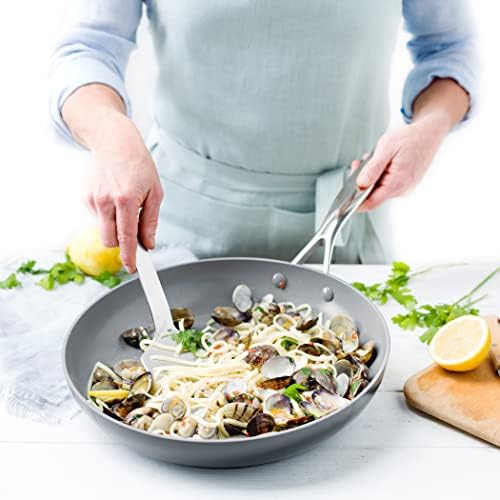 GreenPan Valencia Pro Hard Anodized Healthy Ceramic Non-Stick Cookware Pots and Pans Set, 11 Piece, PFAS Free, Induction, Oven Safe, Grey