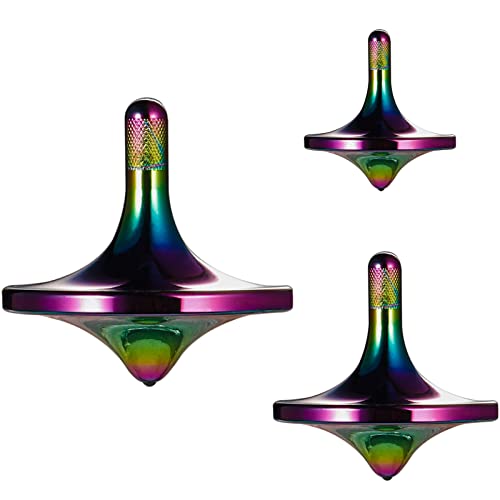 Image of Stainless Steel Spinning Top,Exquisite Toy (Iridescent,3PCS L+M+S)