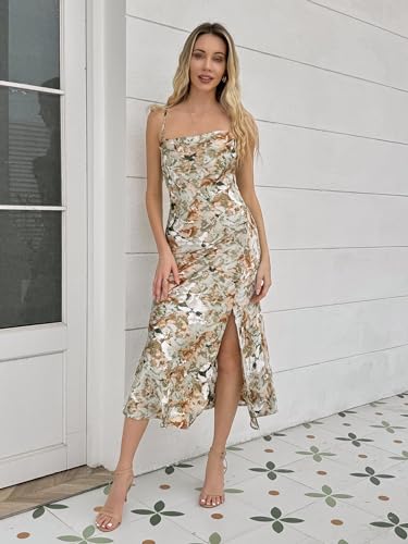 Wedding Guest Dress for Women Spaghetti Strap Satin Slip Cocktail Formal Midi Evening Party Dresses3