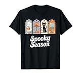 Photo Gallery spooky season cute ghost zucca gatto halloween maglietta Photo Gallery spooky season cute ghost zucca gatto halloween maglietta