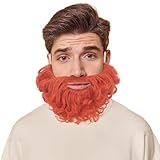 Yan Dream Synthetic Short Fake Curly Red Beard and Mustache Costume Facial Hair for Cosplay Halloween