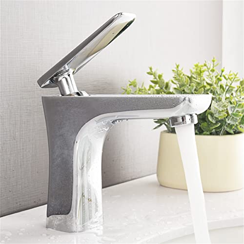 Robinet de salle de bain chromé mitigeur eau chaude et froide