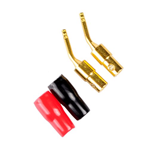 Conwork 2-Pair 2mm Banana Plug Screw Type Audio Speaker Cable Connector Copper Gold Plated