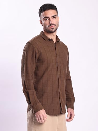 Image of BENE KLEED Men's Textured Cotton Shirt | Point Collar | Full Sleeves | Regular Fit