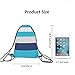 Beabes White Blue Stripes Drawstring Bags Backpack Bag Colorful Striped Pattern Modern Fashion Design Art Sport Gym Sack Drawstring Bag String Bag Yoga Bag for Men Women
