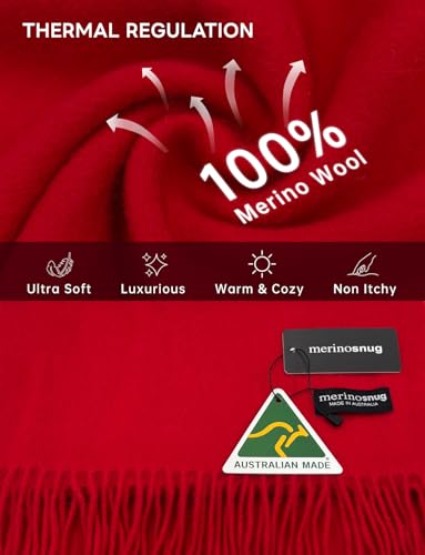 100% Merino Wool Scarf–Australian Made Luxury Wraps for Women-Cashmere Pashmina Soft–Lightweight Travel Shawl4