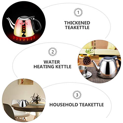 HEMOTON Chaleira De Aço Inoxidável Chaleira de Chá de Assobio Bule Fogão De Mesa Fogão Cozinha Bule