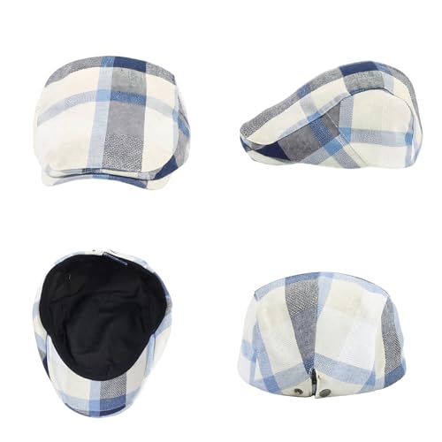 Image of 3Pcs Men's Newsboy Caps Cotton Cooling Hat Adjustable Flat Cap for Men