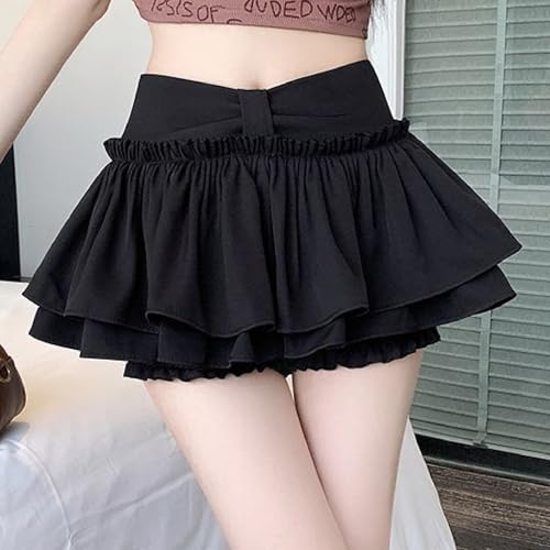 Womens Y2k Bubble Skirt Pleated Puffy Mini Short Skirt Summer Ruffle Hem A Line Flared Balloon Skirts Streetwear3