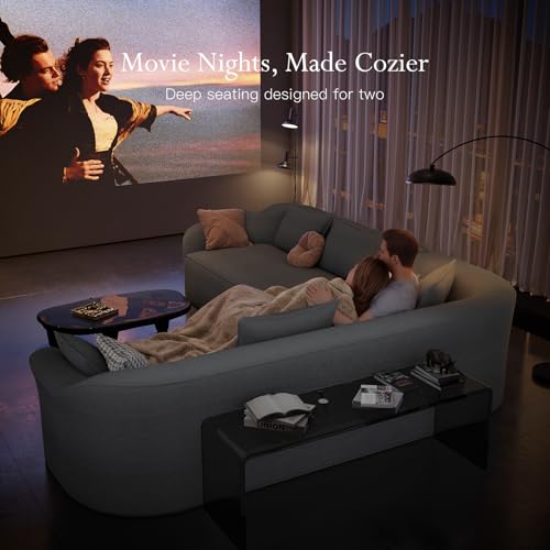 Image of Vesgantti 110 inch Modern Curved Boneless Sectional Sofa Cloud Couch, Dark Grey