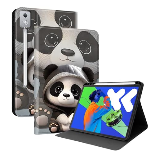 Funda para Lenovo IdeaTab Pro 12.7 2025 de piel con soporte Cute Bear
