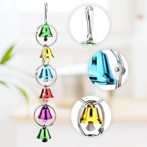 Image of Hypeety Parrot Chew Toys Swing Colorful Bells Chandelier Bird Hanging Toy Parrot Cage Craft Toys Cages African Grey Conure Cockatiel Hanging Bell C