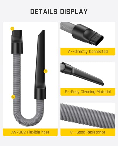 Fanttik Flexible Hose for Car Vacuum, Extended Cleaning Attachment for V7, V8, V9 Models