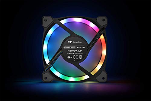 Thermaltake Riing Duo CL- F073- PL12SW- A 120 mm 16, 8 Millionen RGB- Farben (Alexa, Razer Chroma) Software- fähig, 2 Lichtringe, 18 adressierbare LED, 9 Klingen, Hydrauliklagergehäuse/ Kühlerlüfter, 3 Stück-9