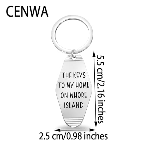 CENWA Ron Quote The Keys To My Home On Whore Island Keychain Movie Inspired Gift (whore island K)2