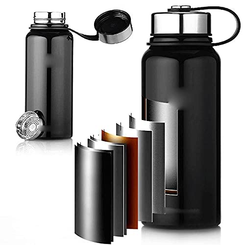 Kettle Double Wall 304 Stainless Steel Large Capacity Thermal Bottle,Outdoors And Camping,1100Ml Thermal Flask (Color : Silver) #TOP2